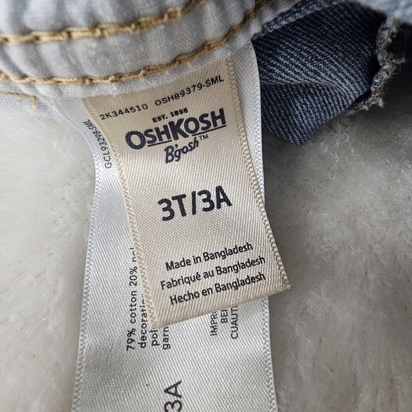 OshKosh B'Gosh Kids Overall Shorts Size 3T Blue Jeans Embroidered Butterfly - Picture 9 of 10